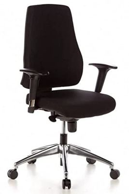 hjh OFFICE Cadeira de escritório cadeira giratória Pro-Tec 200 tecido ergonómico encosto ajustável em altura preto