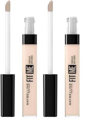 Maybelline Fit Me! Full Coverage Concealer, Matte & Poreless Ultra Blendable, Shade: 03 Porcelain, 6.8 ml (Pack of 2)
