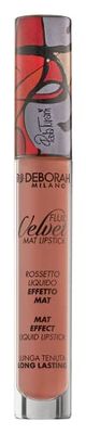 Deborah Milano - Fluid Velvet Mat Lipstick, N.1 Antique Rose Painted by Paola Turani, Rossetto Liquido Effetto Matte a Lunga Tenuta, Dona Labbra Soffici e Idratate, 4.5 gr
