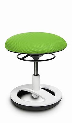 TOPSTAR su83br0 Asiento Taburete sitness Bobby para niños, pie Ring Aluminio, Color Blanco Lacado, Funda de Tela