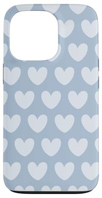 Baby Blue Hand Drawn Heart Minimalist Pastel Baby Blue Heart Case for iPhone 13 Pro