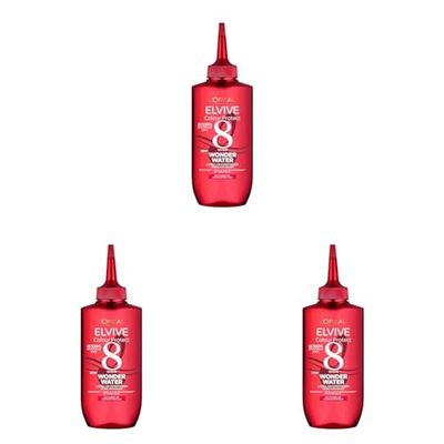 L'Oréal Paris Wonder Water, Liquid Hair Conditioner by Elvive Colour Protect, 8 Second Hair Treatment for Damaged, Coloured Hair with Lamellar Technology, 200 ml (Pack of 3)
