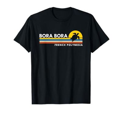 Bora Bora French Polynesia Vintage Retro Souvenirs Maglietta