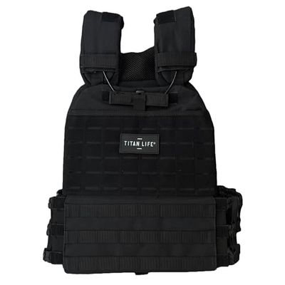 Titan liv vikt taktisk 6,5 kg. Viktväst Svart. 50 x 35 x 5 cm. Kardborrlåssystem 2 laserskurna hantelskivor: 2 x 2,5 kg.