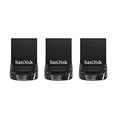 SanDisk Ultra Fit 32GB USB 3.1 Flash Drive with up to 130MB/s read speed - Triple Pack