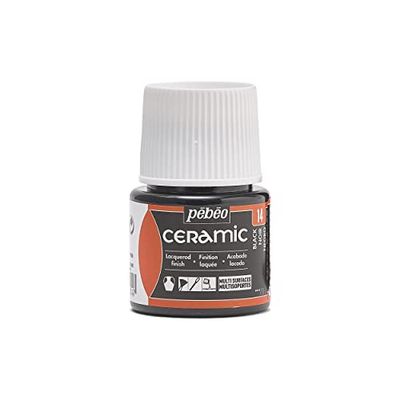Pebeo - Cerâmica - cor opaca para terracota, cerâmica e faiança, garrafa de 45 ml, preta