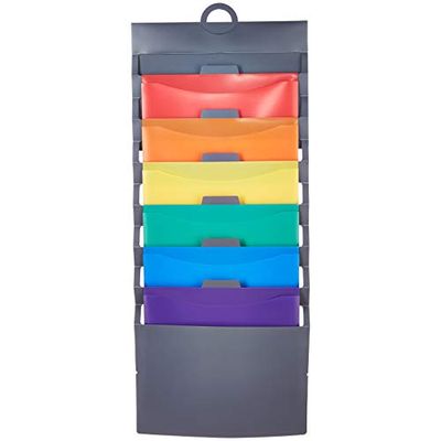 Amazon Basics Hanging 6 Pocket File Folders - 36 inches, Multicolor