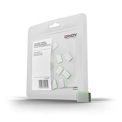 Lindy Bloqueurs de Port USB Type C, Vert, 10 pièces