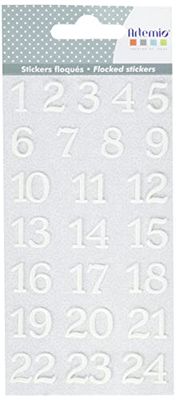 Artemio 24 Number Misty Winter, Green Foam, White, 8 x 17 cm