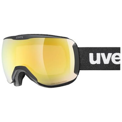 uvex downhill 2100 CV - lunettes de ski pour adults - Catégorie de filtre 2 - anti-buée - black SL/gold-gree - one size