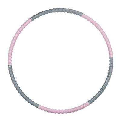 Relaxdays hoelahoep volwassenen, Ø 95 cm, hoepel voor sport, noppen, afvallen, figuurtraining, buikspieren, roze/grijs