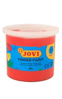 Jovi - Finger Paint, Fingerfarbe, 125 ml, Farbe Vermille, 100% waschbar, auf Basis natürlicher Inhaltsstoffe, glutenfrei (56007)