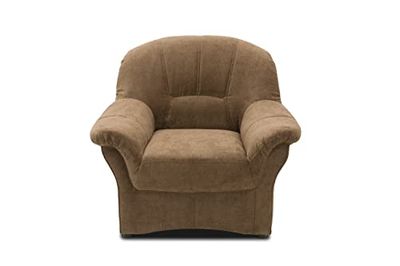 DOMO Collection Bahia FK Fauteuil rembourré, avec Rembourrage à Ressorts, Design Classique, Fauteuil Simple, 102 x 57 x 91 cm (l x p x h), Marron