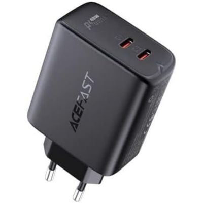 Acefast Ładowarka ścienna A9, 2 x USB-C, PD 40 W (Czarna)
