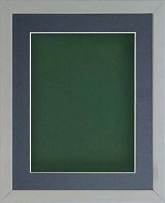 Frame Company Radcliffe Grey 14x11 with Bottle Green BB and Dark Blue Mount for 12x8