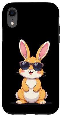 Lapin de Pâques Kawaii avec lunettes de soleil pour homme, femme, enfant Coque pour iPhone XR