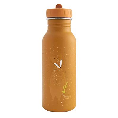 Trixie Drinking Bottle - Mr. Fox - 500ml Stainless Steel Water Bottle for Kids - Orange - Leakproof - Eco-Friendly and BPA-Free