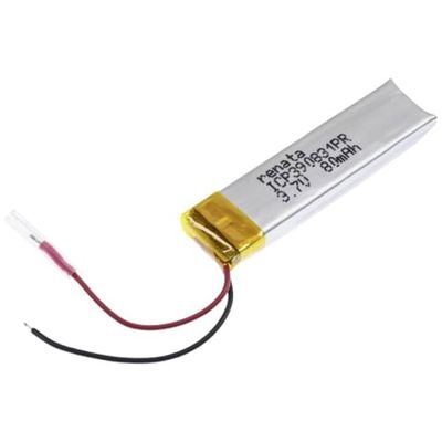 Renata Batería Especial ICP390831PR Prismática Cable LiPo 3.7V 85mAh