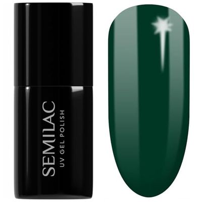 SEMILAC Gel Nail Polish 309 Pine Green - Full Coverage Gel Polish - Soak Off Easy To Use LED/UV Nail Lamp - Long Lasting Manicure and Pedicure up to 3 weeks