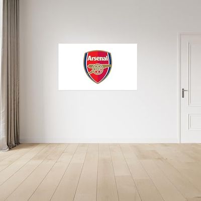 Adesivo da parete in vinile con licenza ufficiale Arsenal FC, grande (130 cm (larghezza) x 80 cm (altezza), stemma colorato su bianco