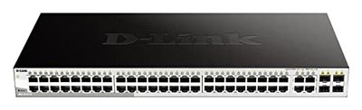 D-Link DGS-1210-48/E Smart Managed Gigabit Switch (48 poorten, waarvan 4 x Combo 10/100/1000 BASE-T/hectPorts) - Alleen EU-netsnoer