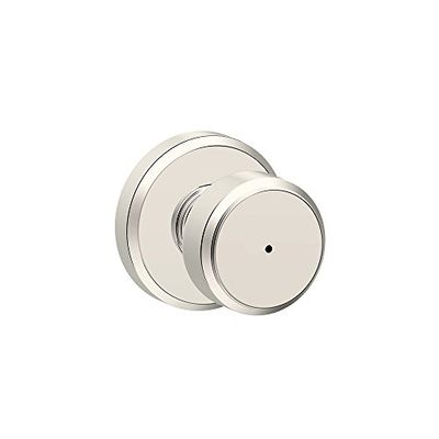 Schlage F40 BWE 618 GSN - Pomo de arco con ribete Greyson para cama y baño, níquel pulido