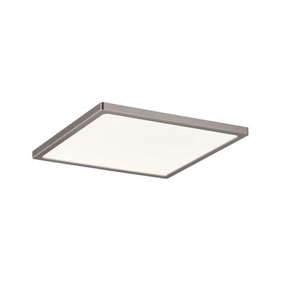 Paulmann 92939 Painel de LED com aro quadrado. 1 x 12 W IP44 regulável, candeeiro de teto, níquel mate, plafond, plástico, candeeiro para sala de estar 3000 K