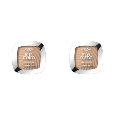 L'Oréal Paris Powder Foundation, Super-Blendable, With Hyaluronic Acid, Light Texture for a Flawless Finish, True Match Perfecting Powder, C2 (Pack of 2)