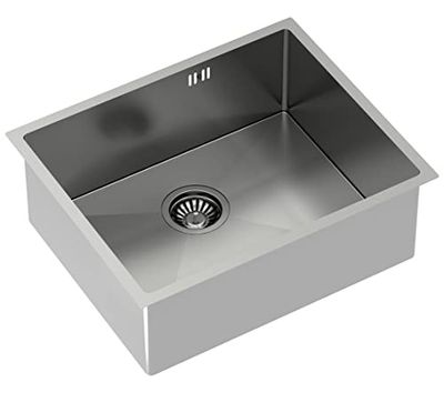 QUADRON Lavello a vasca singola Lavello in acciaio inox | Dimensioni 54 x 44 x 19 cm Colore: acciaio (lavello da incasso) | Lavello da incasso ANTHONY | Lavello da cucina