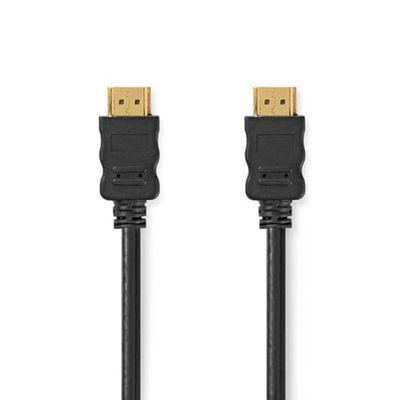 NEDIS High Speed ​​HDMI ™ kabel met Ethernet | HDMI™ stekker | HDMI™ stekker | 4K @30Hz | 10.2 Gbps | 15.0 m | rond | PVC | zwart | plastic zak