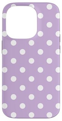 Cute Pastel Purple White Polka Dot Pattern Minimalist Case for iPhone 14 Pro