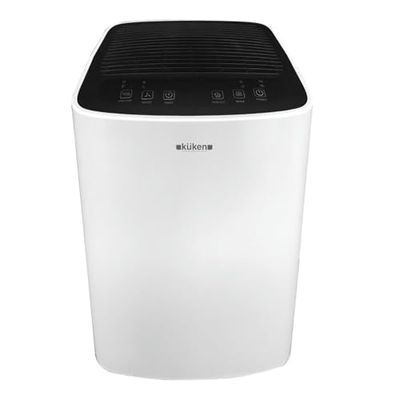 Luchtontvochtiger 200 W, 12 l/dag, vermindert vocht om schimmel te voorkomen en de luchtkwaliteit binnenshuis te verbeteren.