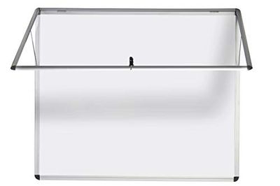 Bi-Office Magnetic Display Case Enclore, Lacquered Steel Surface, Top Hinged Acrylic Door, Aluminium Frame, 87.4 x 60.3 cm (8X A4)