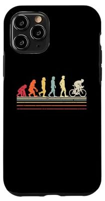 Custodia per iPhone 11 Pro Retro Vintage Evoluzione dell'uomo Ciclista Ciclista