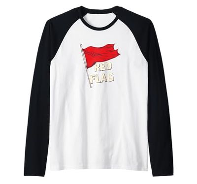 Fantastico Costume Bandiera Rossa Maglia con Maniche Raglan