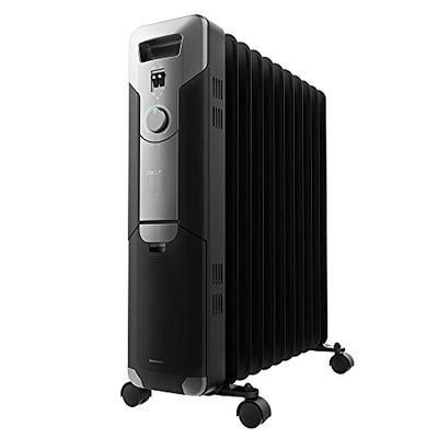 Cecotec Olieradiator ReadyWarm 11000 Space Black. 2500 W, 11-module, 3 Vermogensniveaus, 25 m² dekking, kabelcollector, eenvoudige bediening, handvat, wielen en dubbel veiligheidssysteem