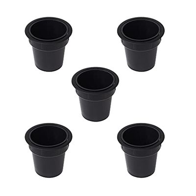 Emuca Accessoire porte-objets Pot, Plastique noir, Plastique, 5 ut.