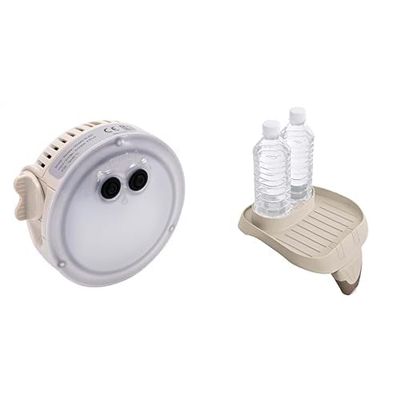 Intex Lumière d'ambiance pour PureSpa à Bulles & PureSpa Porte-boisson en plastique - Beige - 26 x 22 x 18 cm