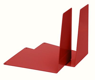 Alco -Albert 4304-12 - Sujetalibros de metal, 120 x 140 x 145 mm, forma de cuña, 1 par, color rojo