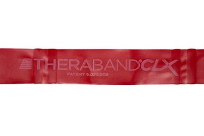 TheraBand TheraBand CLX Originele fitnessband, weerstandsband voor krachttraining en afvallen, thuis of in de sportschool, perfecte trainingslengte, rood, medium, eenheidsmaat