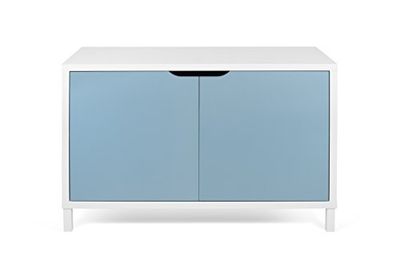 TemaHome Basics sideboard, spanplaat/MDF, mat wit en grijs, 104x40x70 cm