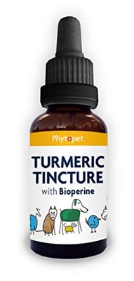 Phytopet Turmeric | 100% Natural Herbal remedy | Anti-Inflammatory, Anti-viral, Potent Liver and Digestive Tonic | For Dogs, Cats, Horses, Birds and Small Mammals | 30ml