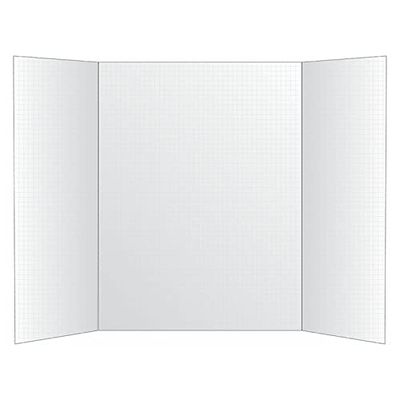 Vanishing Grid - Tablero de proyectos de espuma plegable de triple pliegue, 56 x 71 cm, líneas de cuadrícula blancas, paquete de 5
