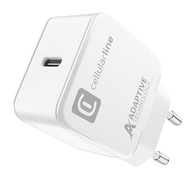 cellularline | USB-C Charger 15W | USB Type-C Travel Charger 15W 240V - Protezione da sovraccarico - Bianco