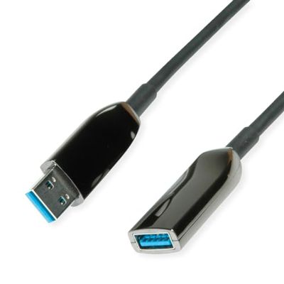 ROLINE USB 3.2 Gen 1 Active Repeater Cable (AOC), ST/BU, zwart, 10 m