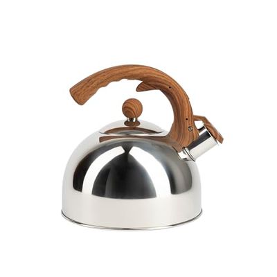 BERGNER -Lovers - 2.3 litre teapot - made of high-quality stainless steel and wood and wooden handles - perfect for coffee and tea - suitable for location - tape for all types of fires
