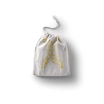 Bonamaison Impreso Algodón Bolsas con Cordón, Bolsa con Cordel para el Hogar y el Almacenamiento de Verduras, Bolso de Compras, Plegable, Ecologica, Reutilizables, Tamaño: 20x30 Cm