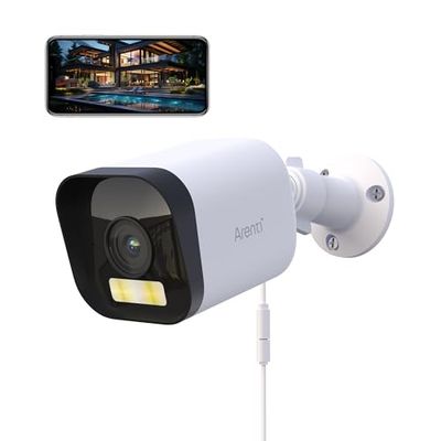 ARENTI 2,5K/4MP Telecamera Wi-Fi Esterno, 2,4GHz Telecamera Sorveglianza Esterno, Impermeabile IP65, Audio Bidirezionale, Rilevamento Intelligente, Registrazione 24/7, Compatibile con Alexa