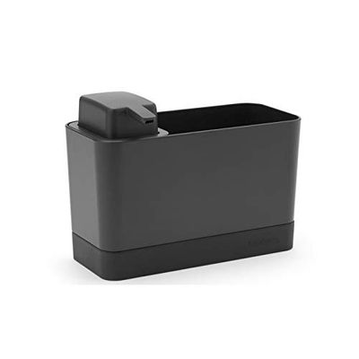 Brabantia Spül-Organizer, Diskbänksorganiserare + Tvålpump, Dark Grey