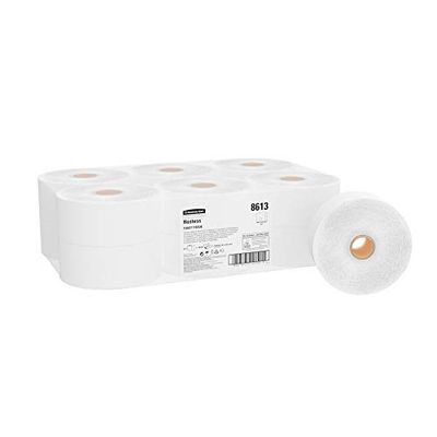 Hostess, 8613, Jumbo Roll Toilet Tissue, 1 ply, White, 12 rolls x 1000 sheets
